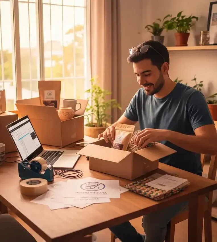 Emprendedor preparando pedidos